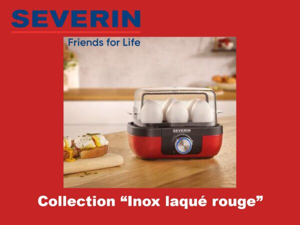 SEVERIN propose avec sa collection petit déjeuner Inox laqué rouge l