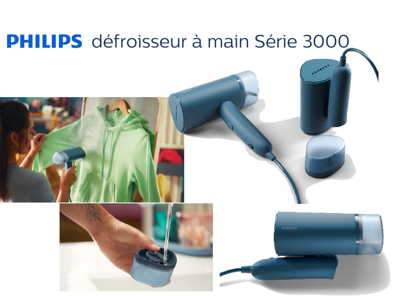 Présentation produit - Philips Défroisseur à main série 3000 STH3000/20 