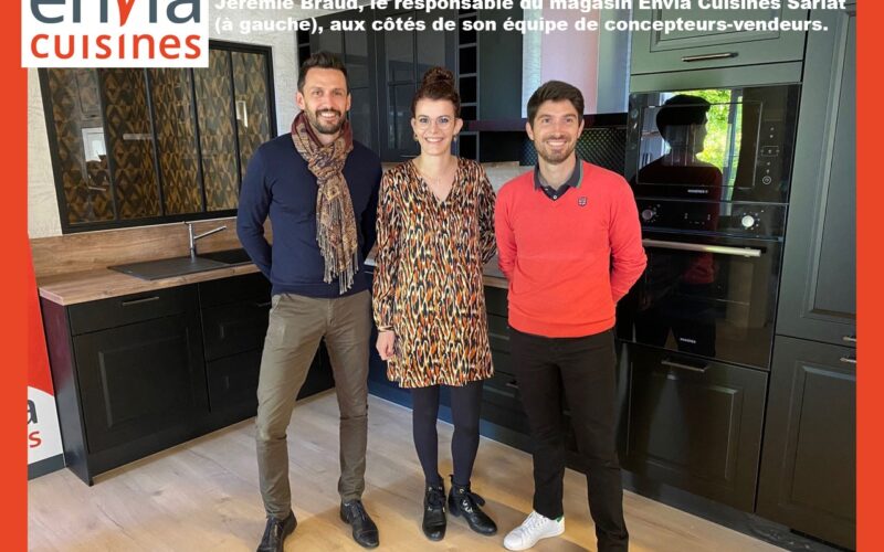 Envia Cuisines ouvre un magasin à Sarlat (24) avec un jeune entrepreneur, Jérémie Braud.