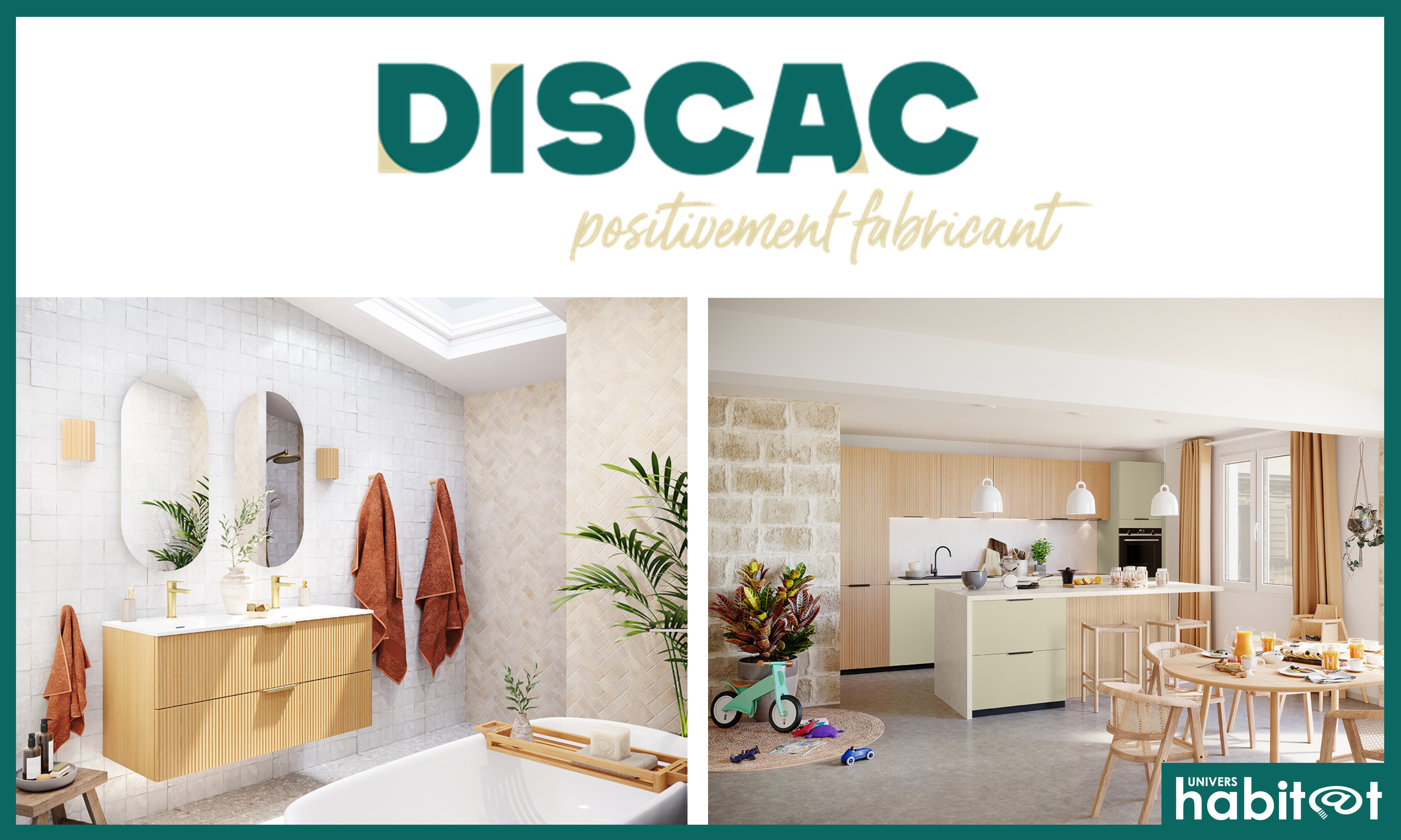 Discac présente sa nouvelle façade Canelé Chêne Clair pour salle de bain