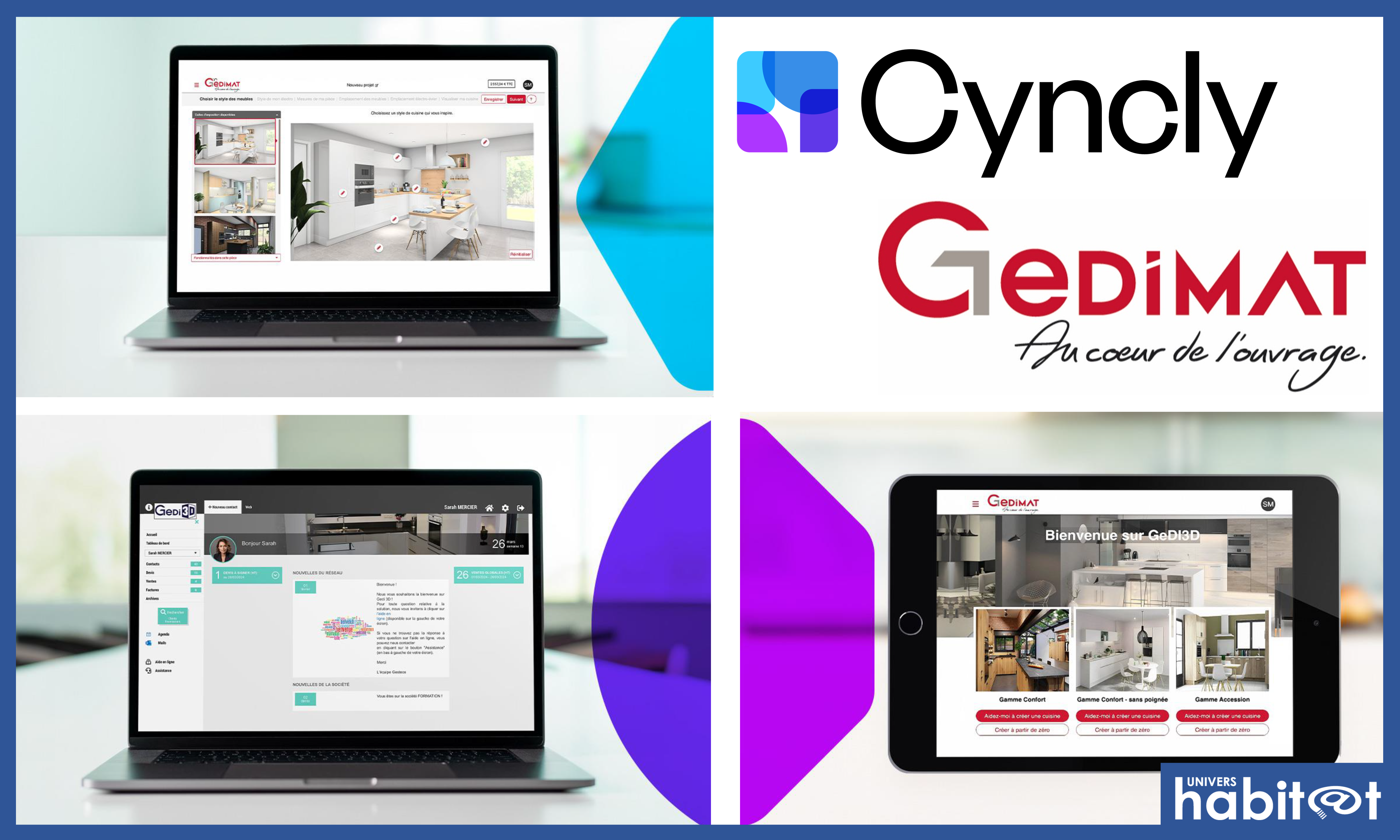 Cyncly et Gedimat présentent Gedi3D, leur solution de conception et vente de cuisines