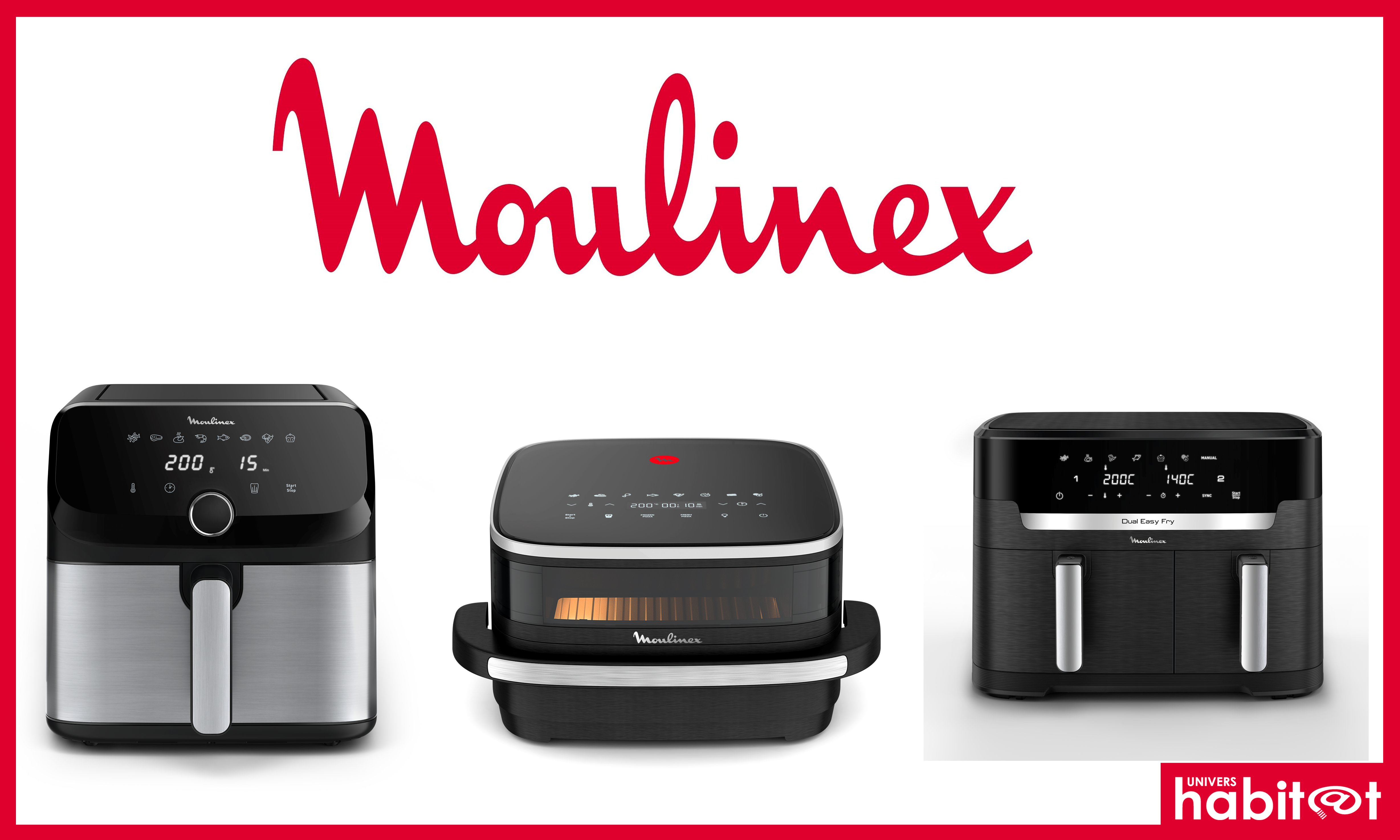 3 airfryers pour compléter la gamme Easy Fry de Moulinex