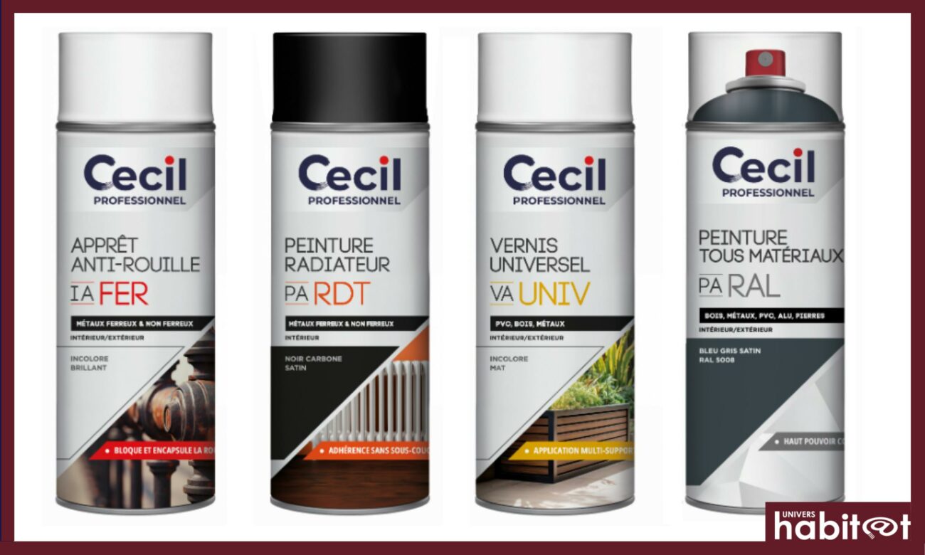 4 nouvelles peintures techniques en aérosol renforcent la gamme de Cecil Professionnel