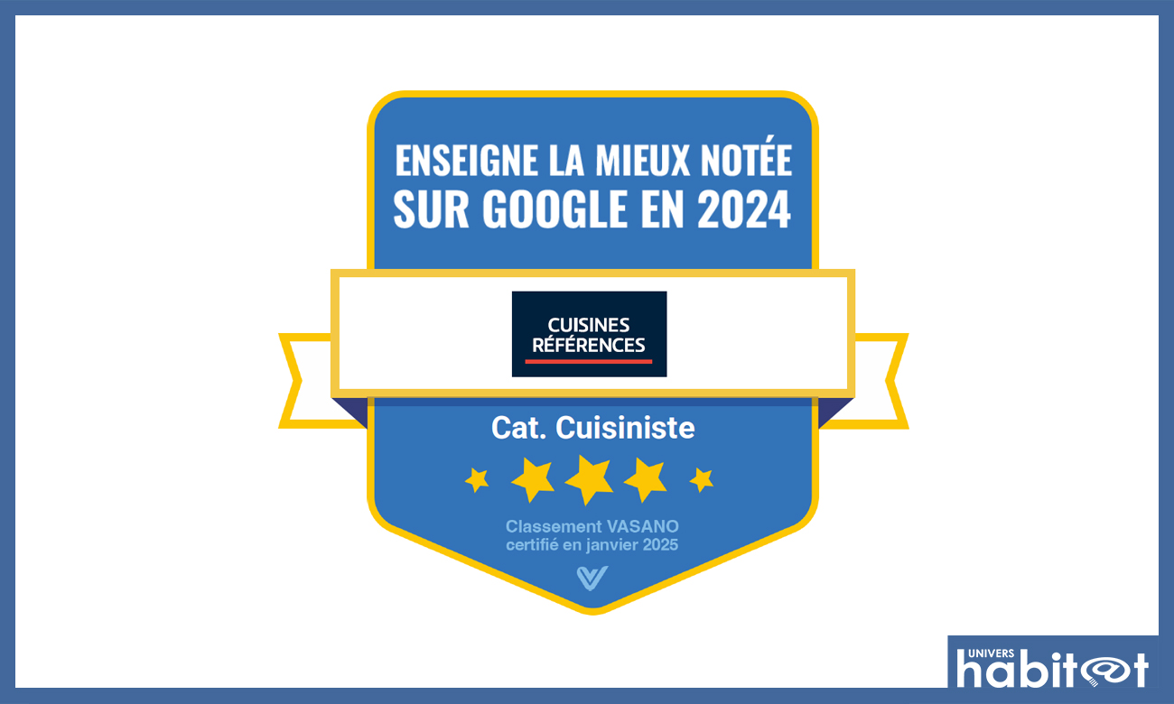 Pour la 3e année consécutive, Cuisines Références reçoit le Prix Vasano de « l’enseigne la mieux notée sur Google »